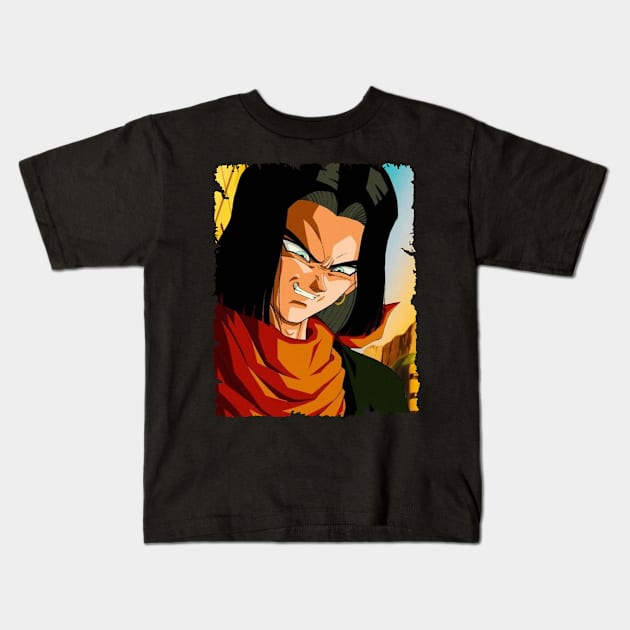 ANDROID 17 MERCH VTG Kids T-Shirt by kuzza.co